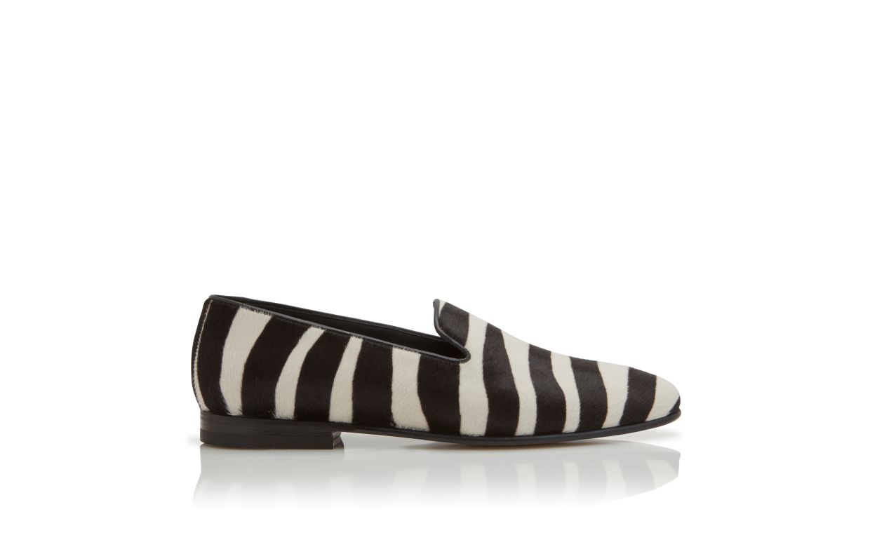 Mocassins en cuir de veau imprimé zèbre