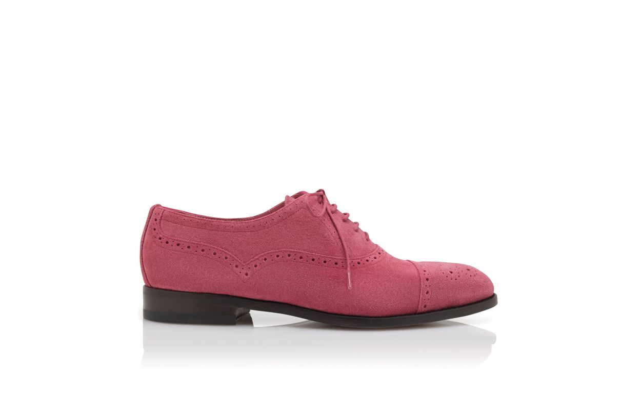 Oxfords à bout carré en daim rose foncé