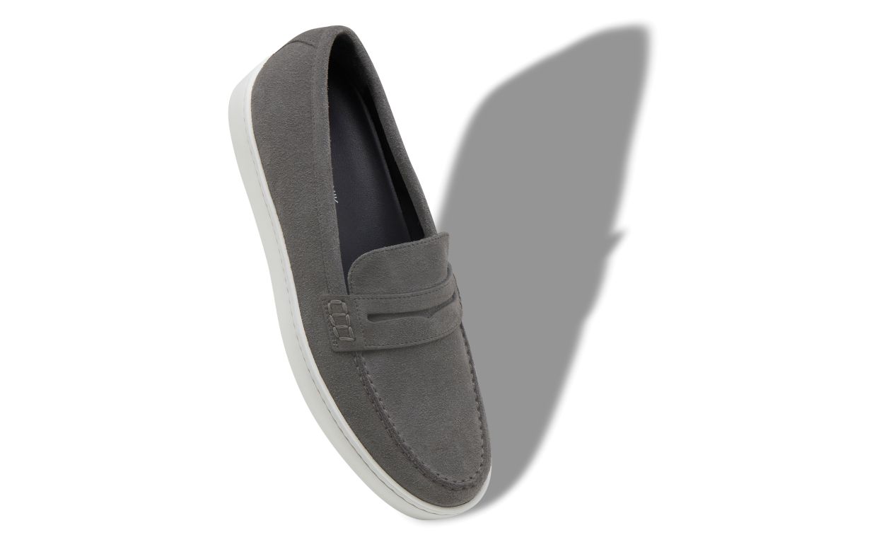 Mocassins en daim gris