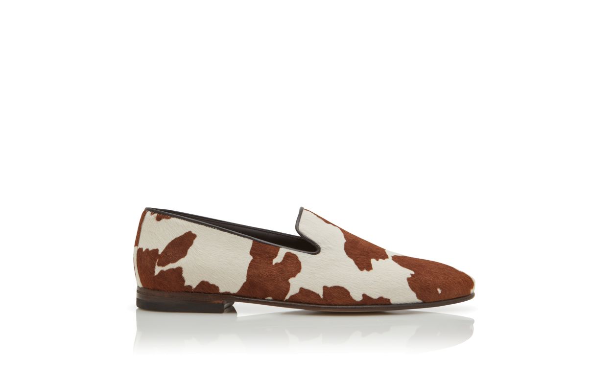 Mocassins en chevreau imprimé vache