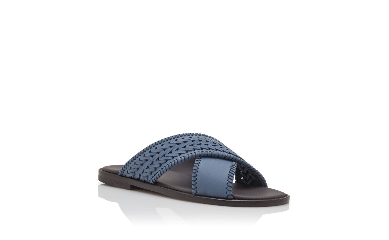 Sandales en tissu nubuck bleu clair