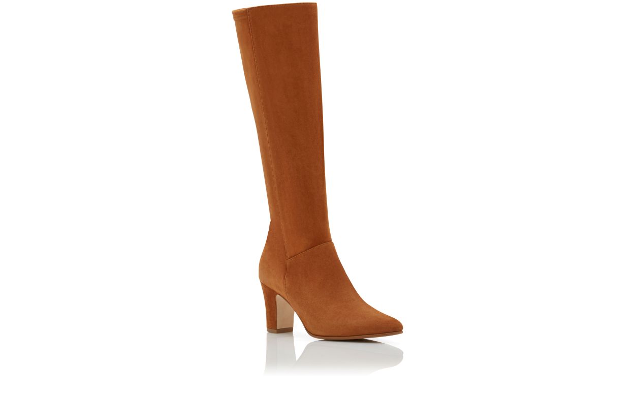 Bottes mi-molles en daim brun