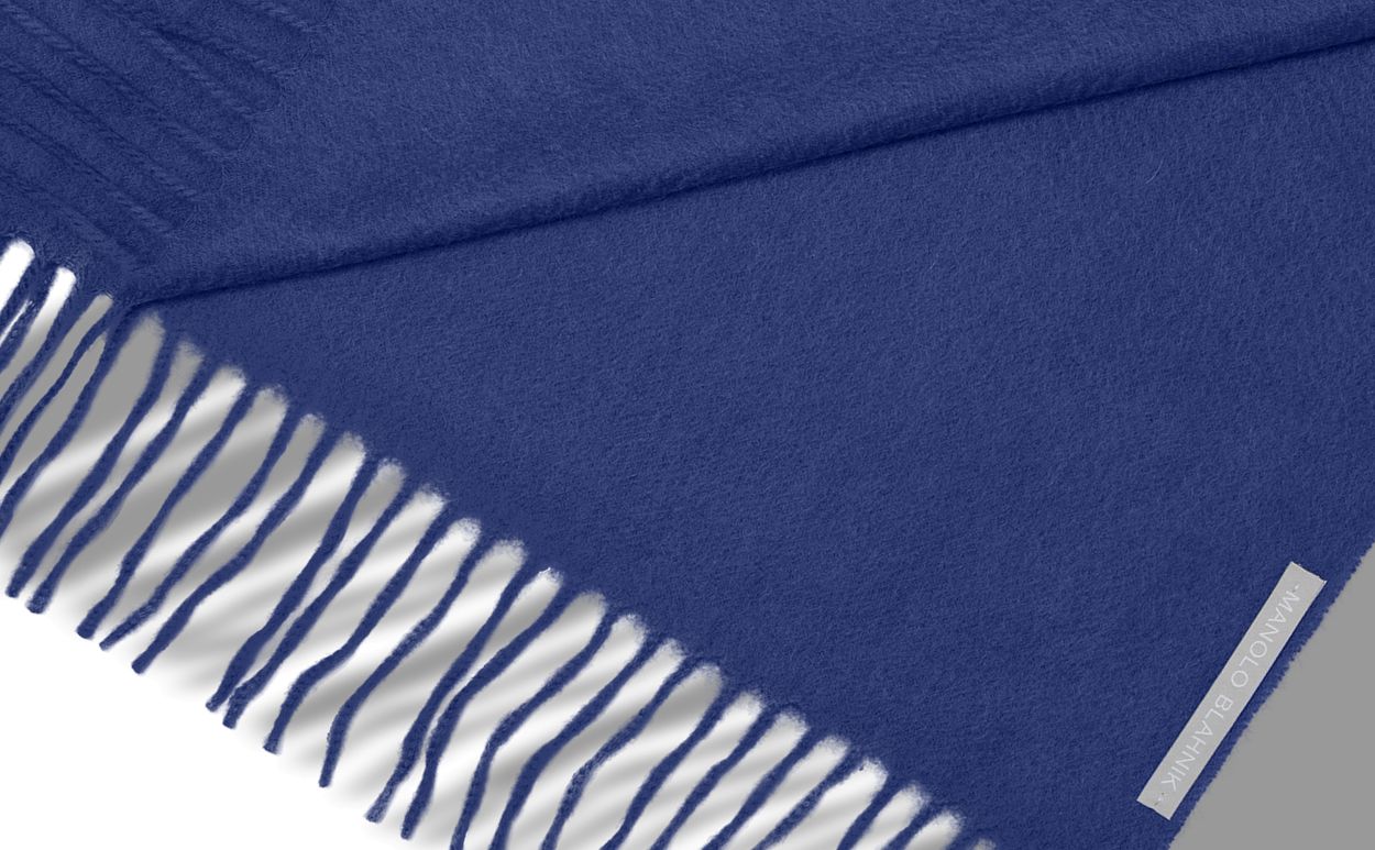 Echarpe en cachemire bleue