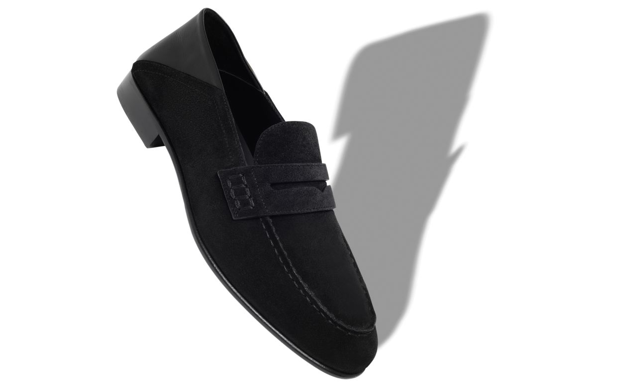 Mocassins en daim noir
