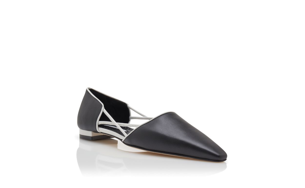 Pompes plates en cuir de nappa noir