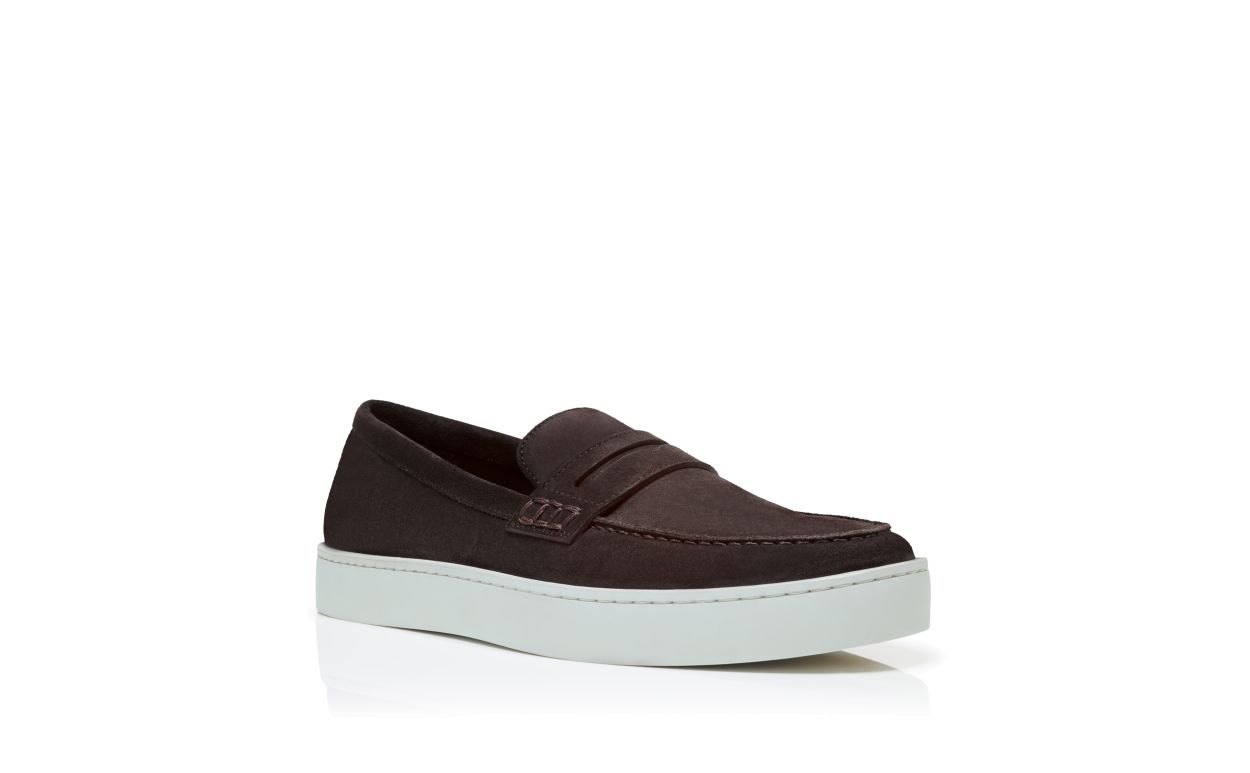 Mocassins en daim brun foncé