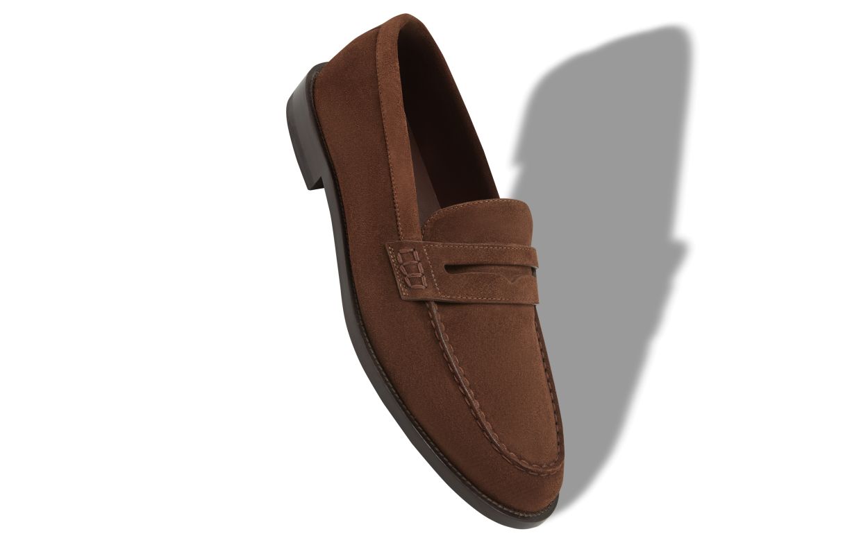 Mocassins en daim brun foncé
