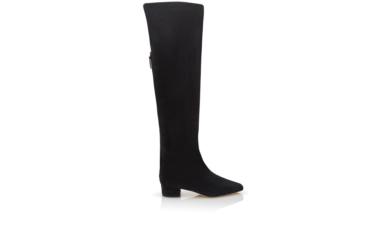 Bottes hautes cheville en daim noir