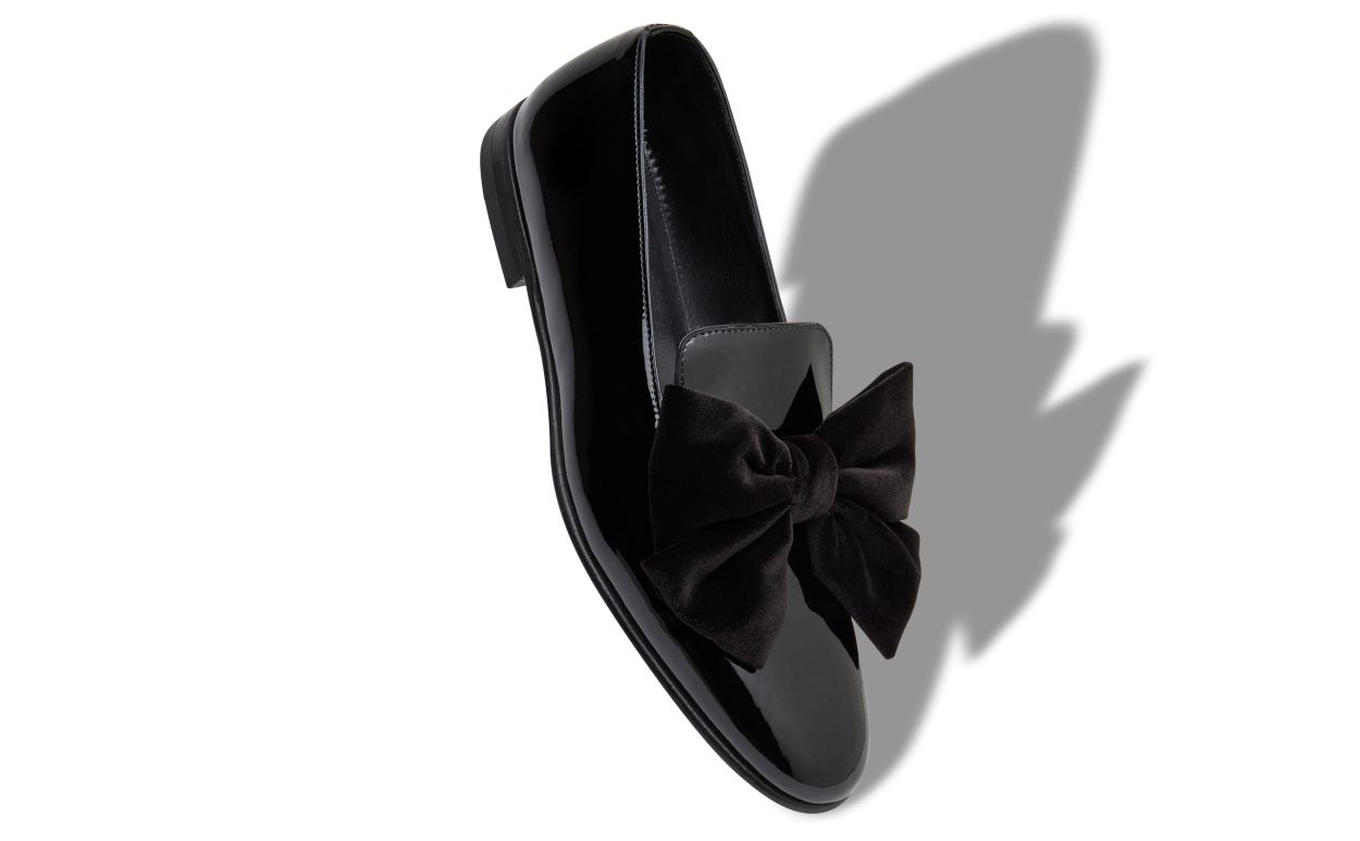 Mocassins en cuir verni noir