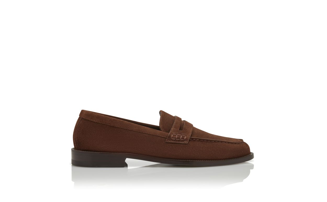 Mocassins en daim brun foncé