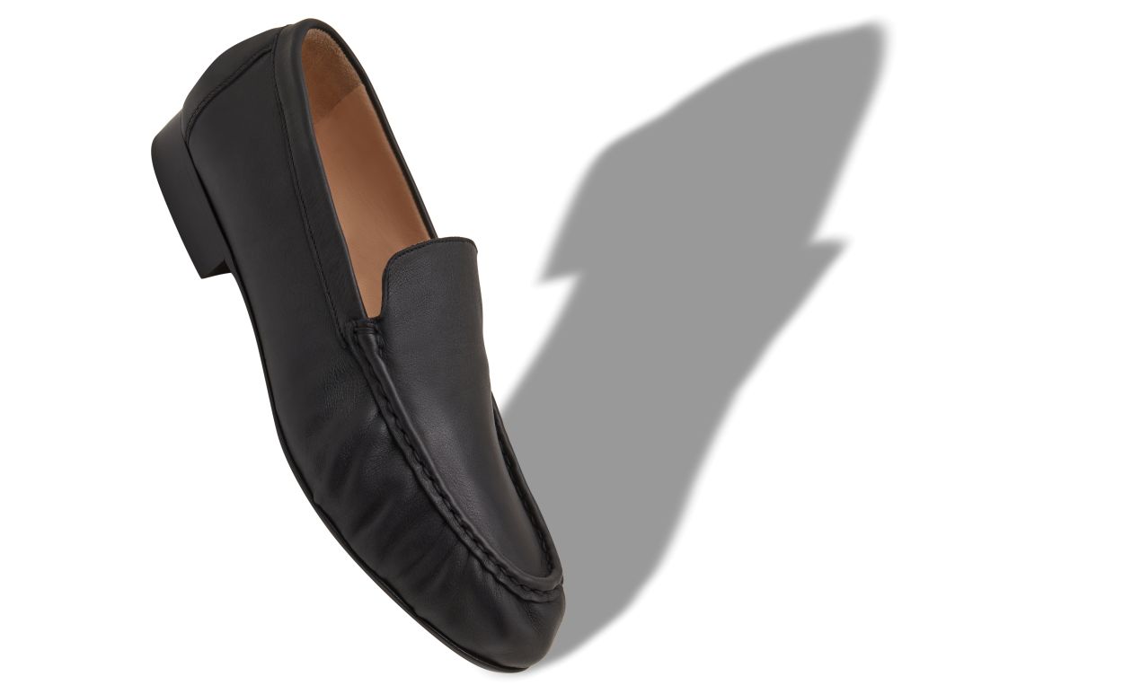 Mocassins en cuir de veau noir