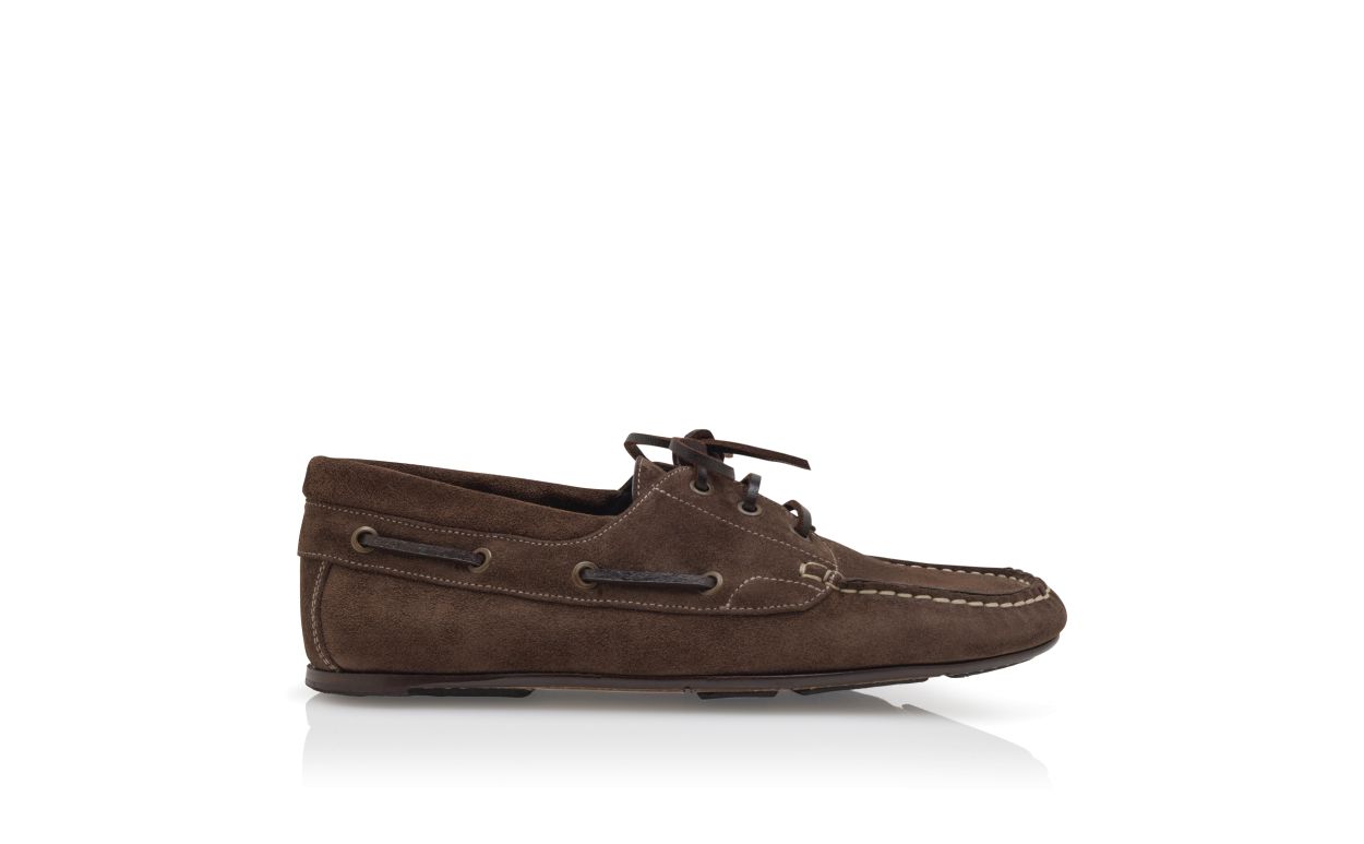 Chaussures de bateau en daim brun foncé