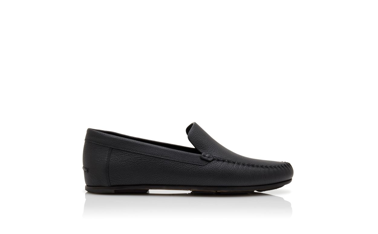 Chaussons en cuir de veau noir