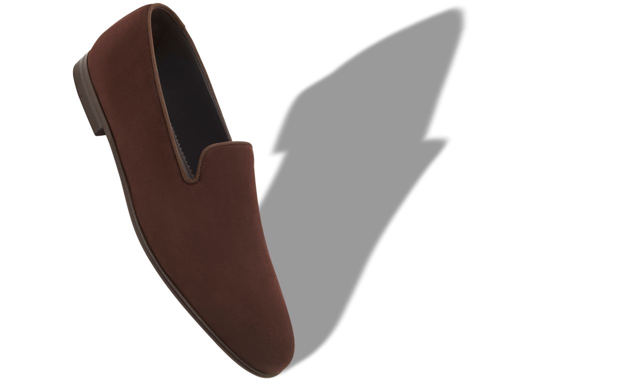 Mocassins en daim brun foncé