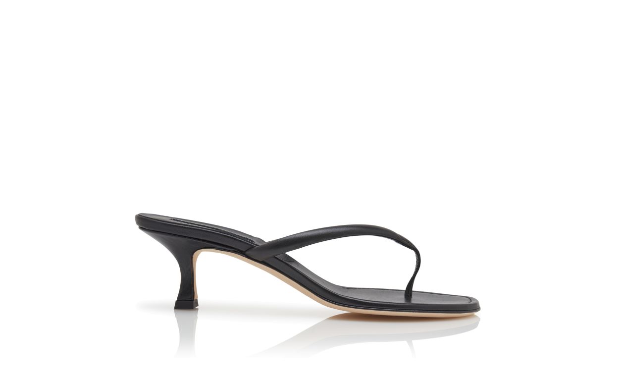 Sandales à brides en cuir nappa noir