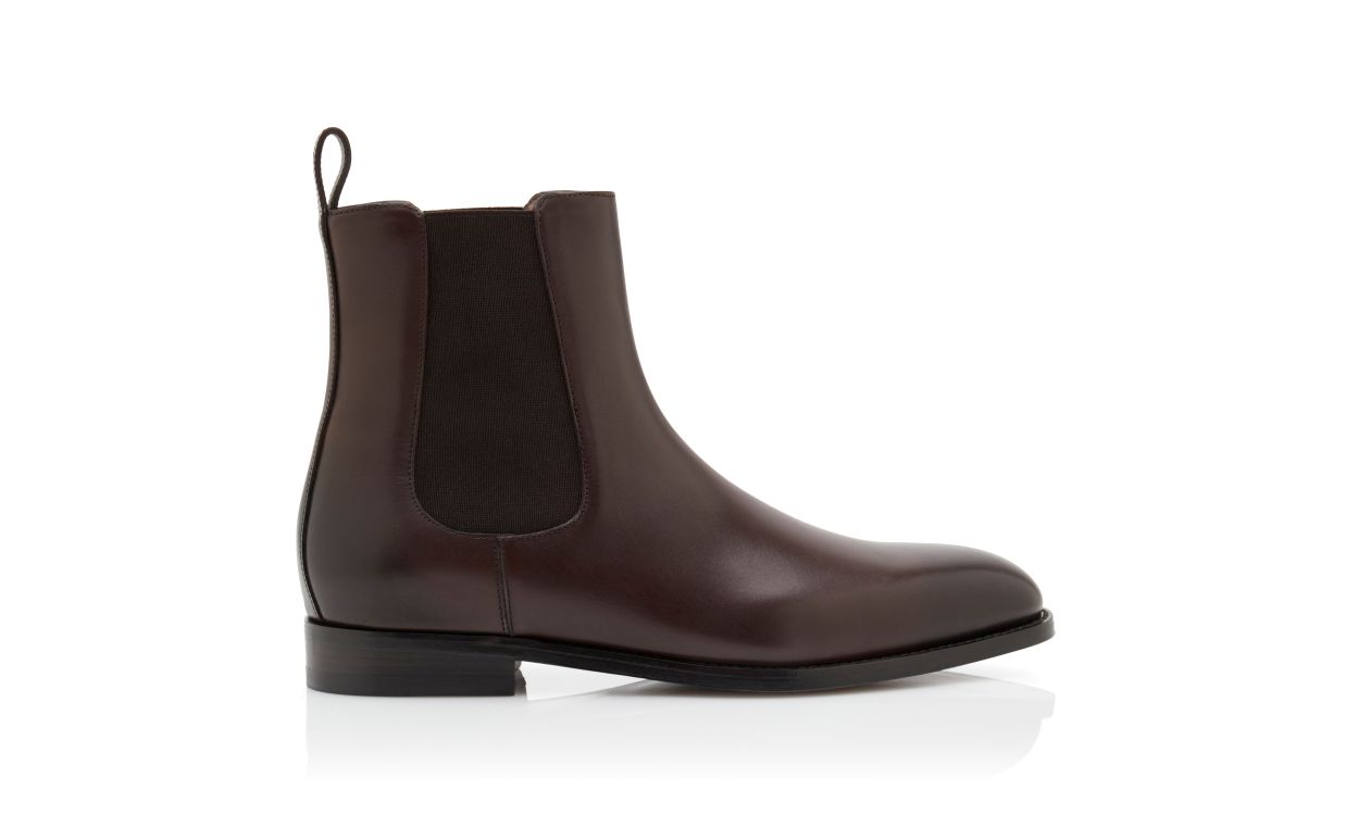 Bottines cheville en cuir de veau brun