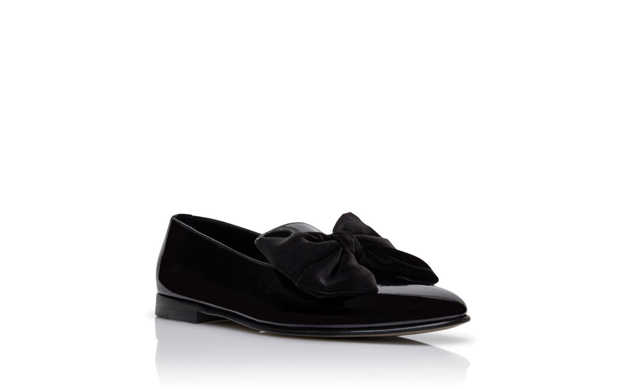 Mocassins en cuir verni noir