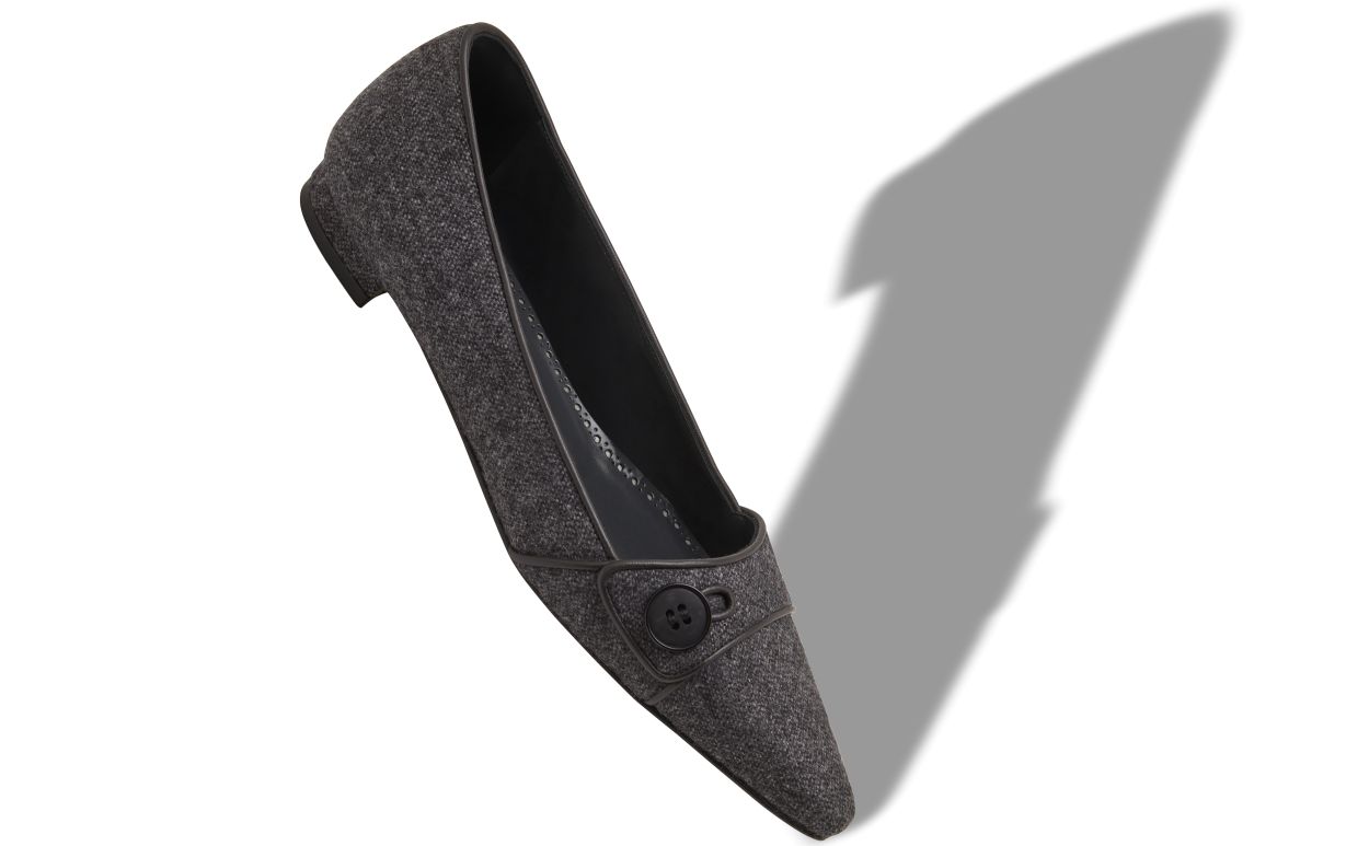 Chaussures plates en laine gris foncé