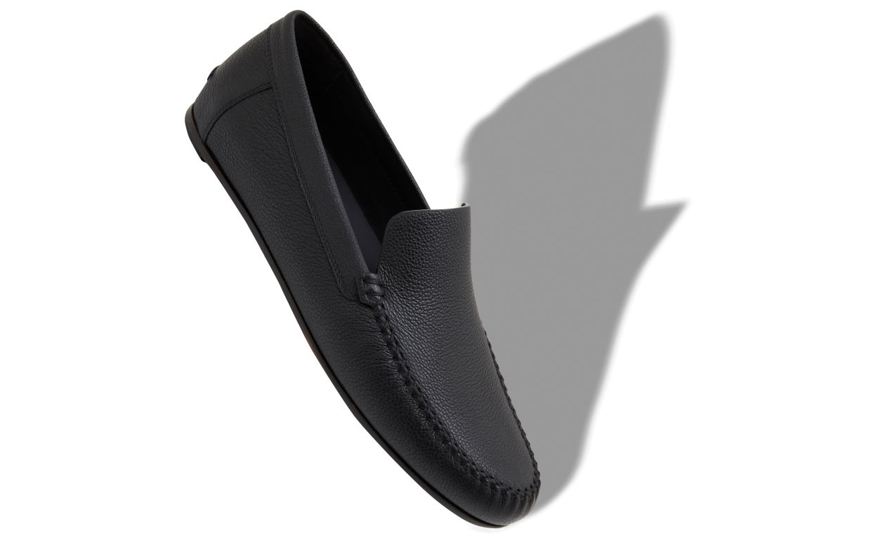 Chaussons en cuir de veau noir