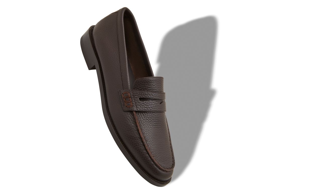 Mocassins en cuir de veau brun foncé