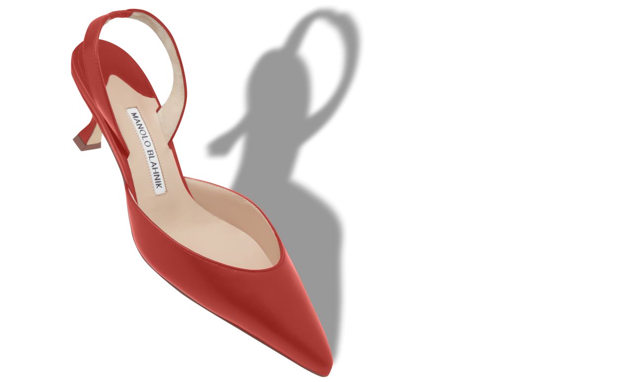 Pompes à talon aiguille en cuir nappa rouge