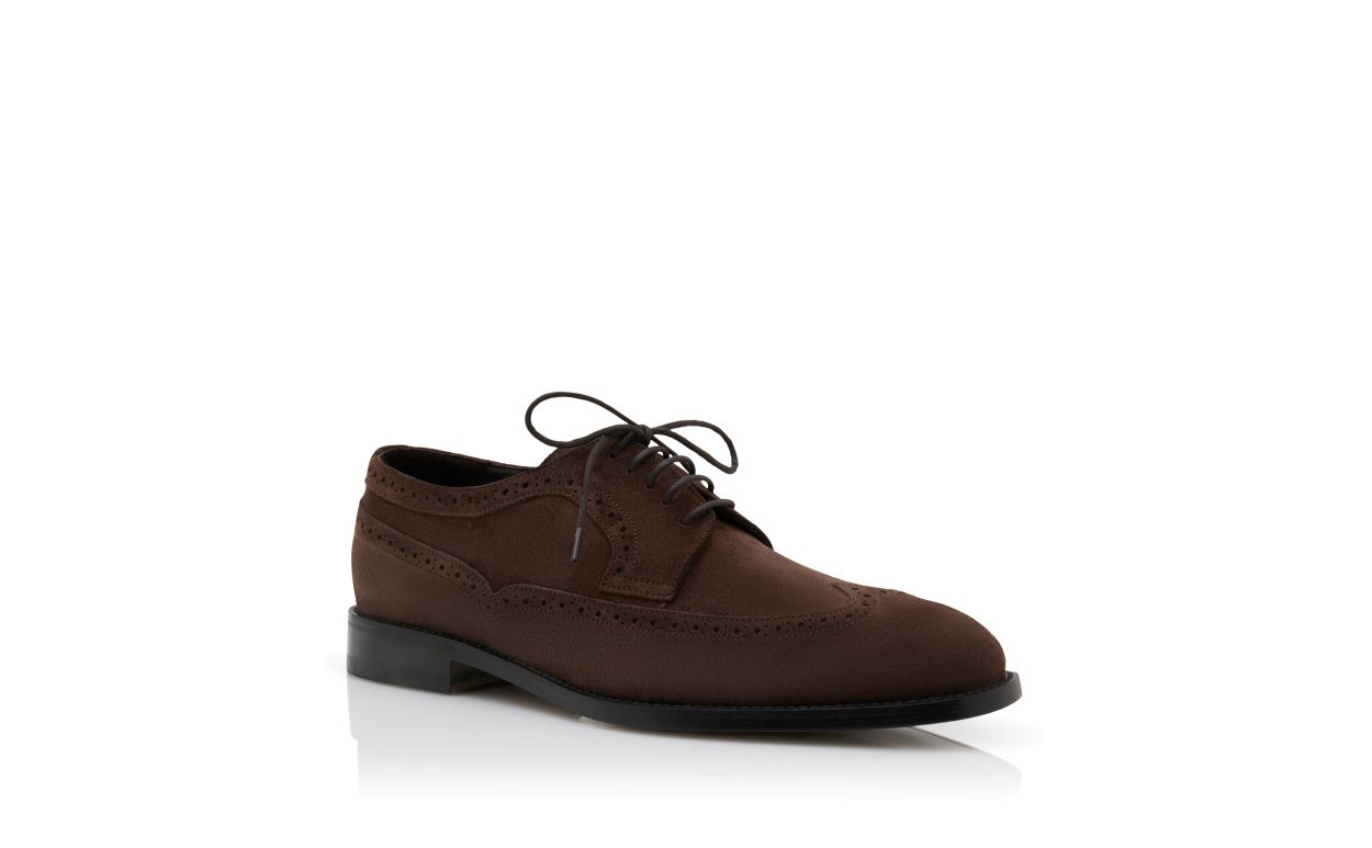 Derbys en daim brun foncé à lacets