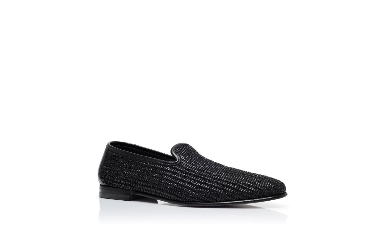 Mocassins en raphia noir
