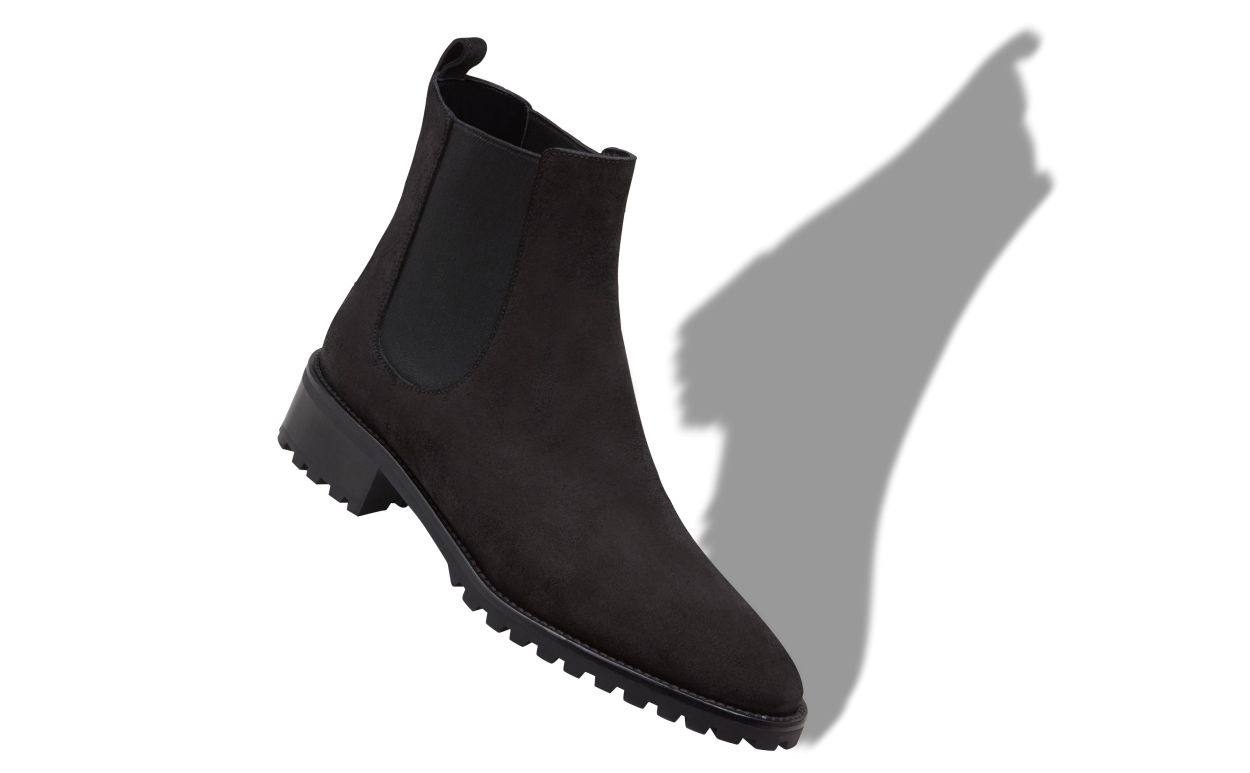 Bottes Chelsea en daim noir