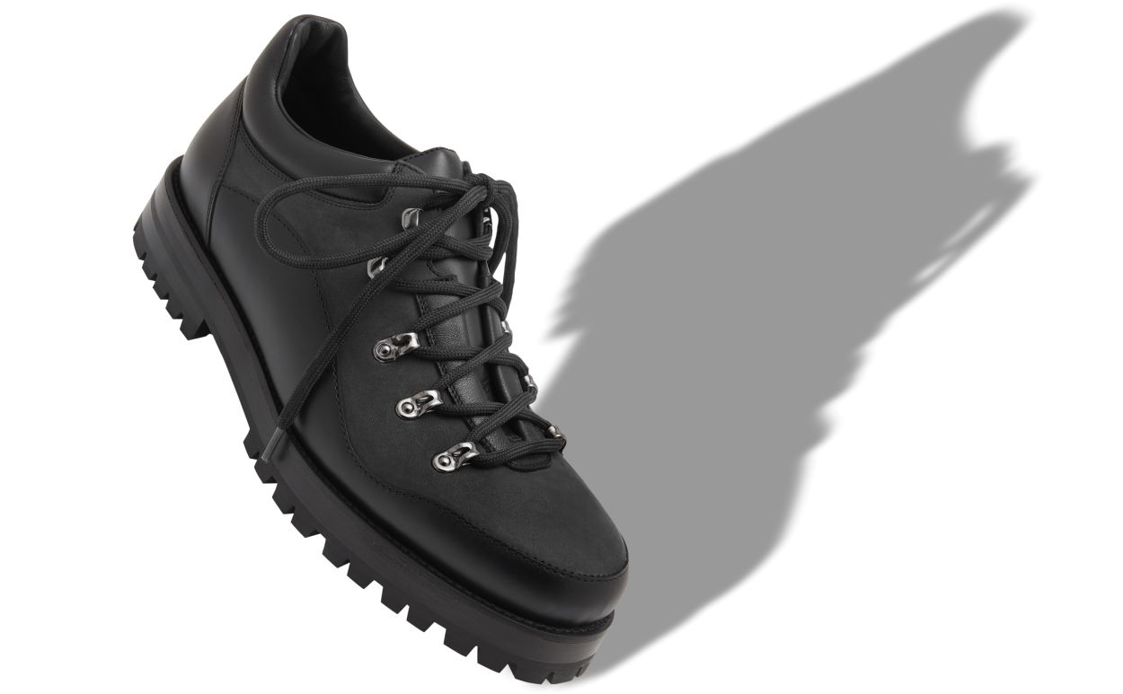 Bottes à lacets en cuir de veau noir