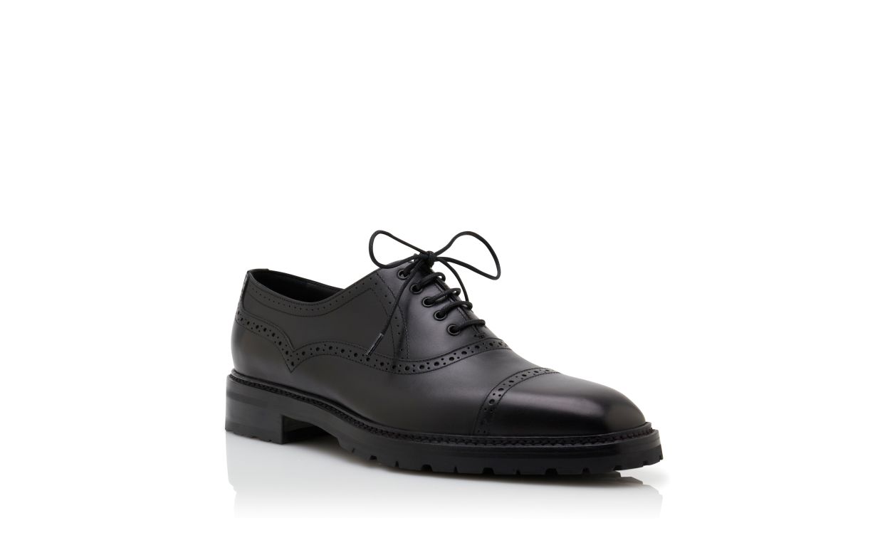 Chaussures à lacets en cuir de veau noir