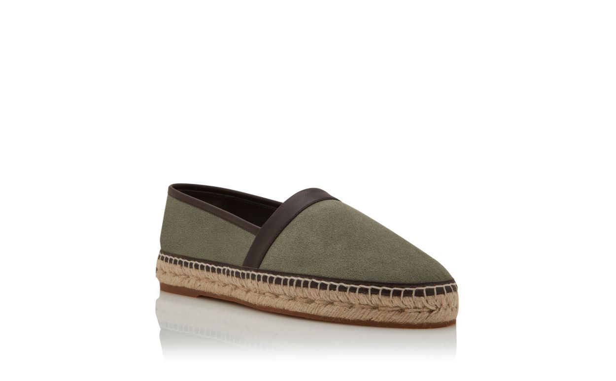 Espadrilles en daim de veau vert foncé