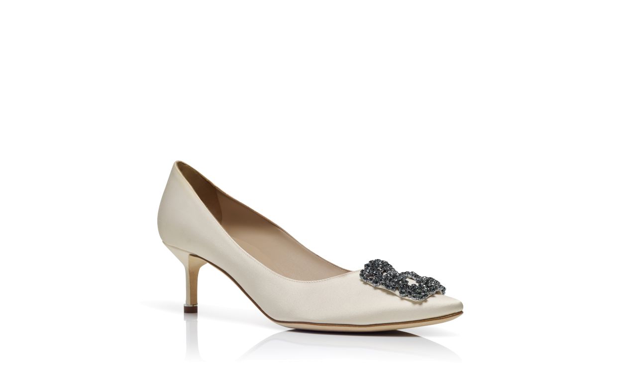 Escarpins à brides en satin blanc