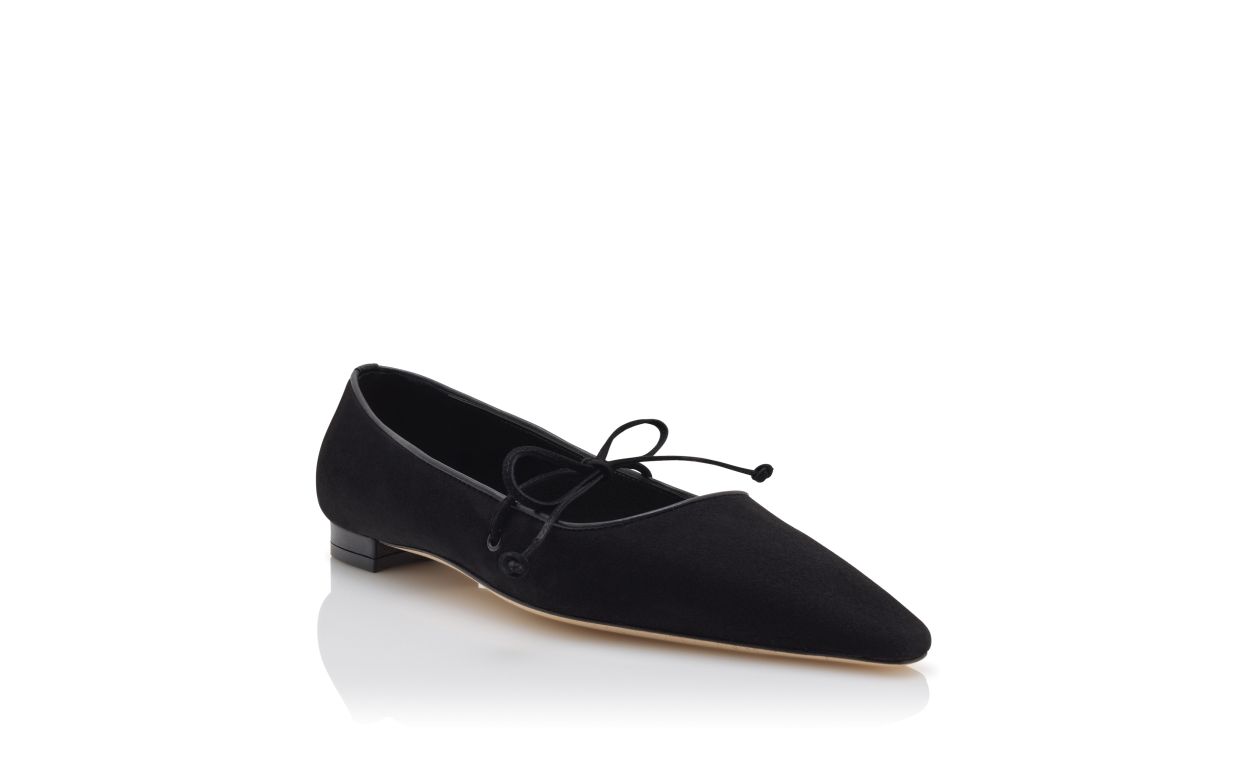 Pompes plates en daim noir