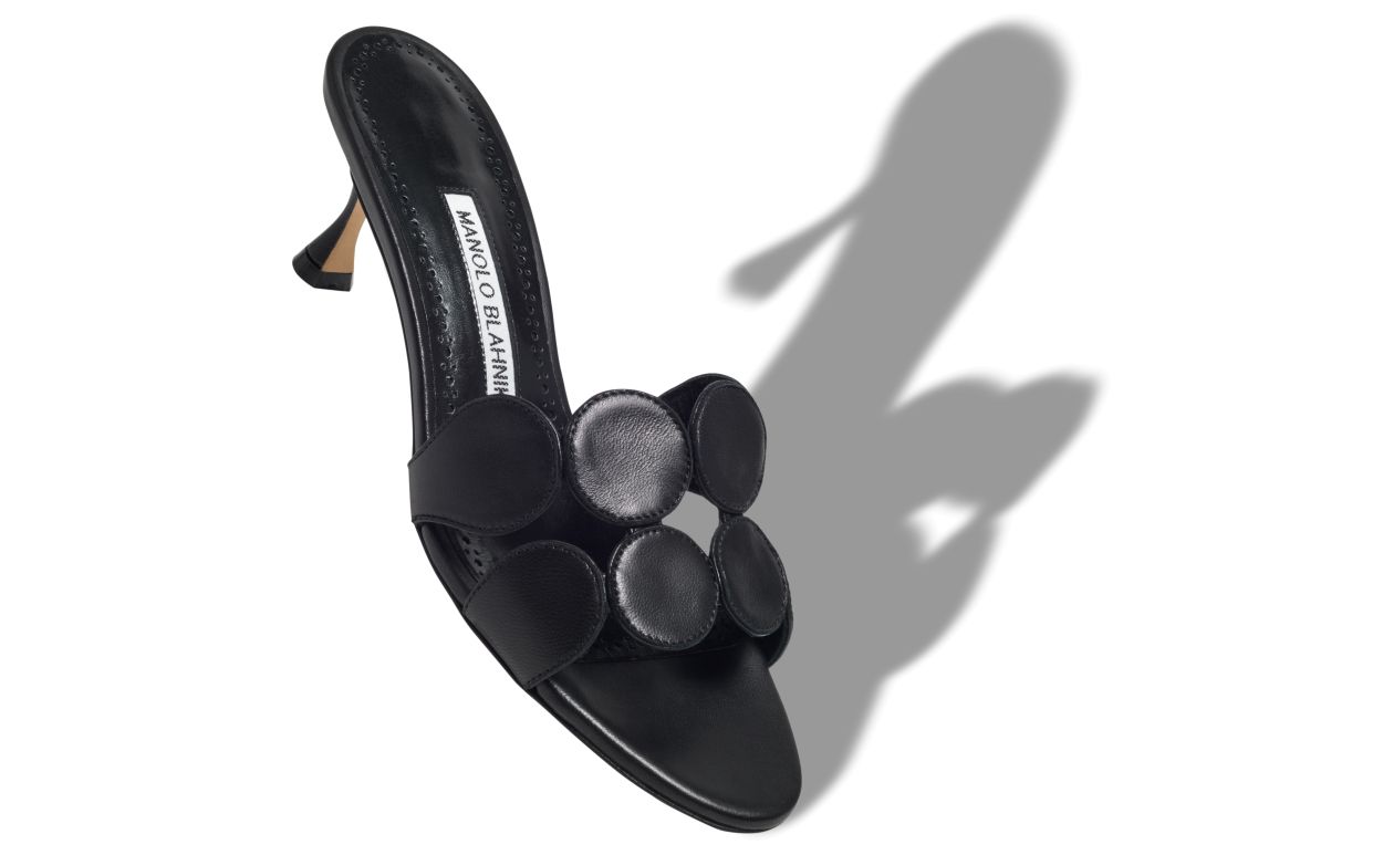 Mules en cuir nappa noir