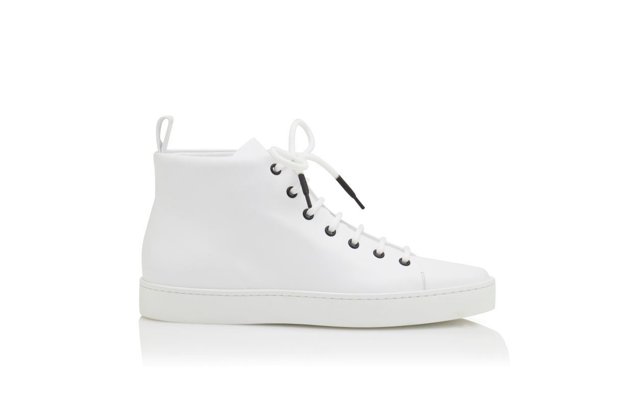 Chaussures de ville à lacets en cuir de veau blanc