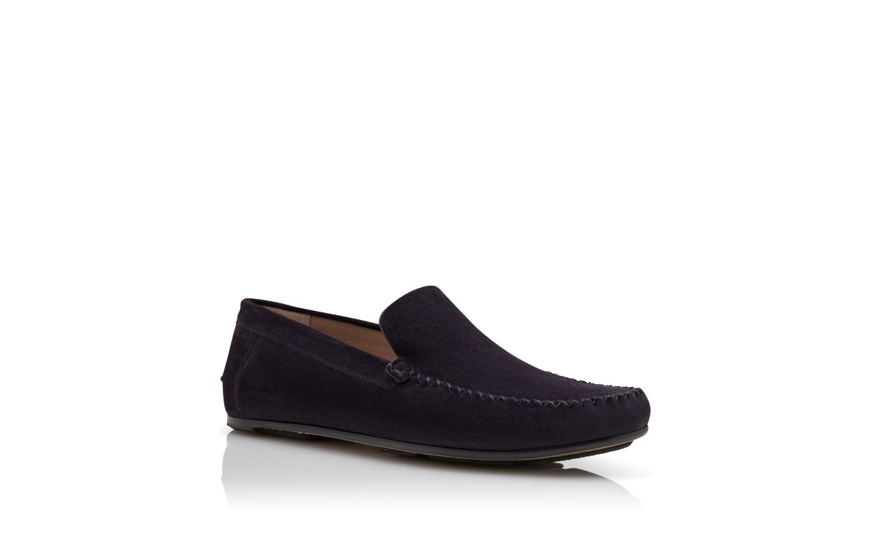 Chaussons en daim bleu marine