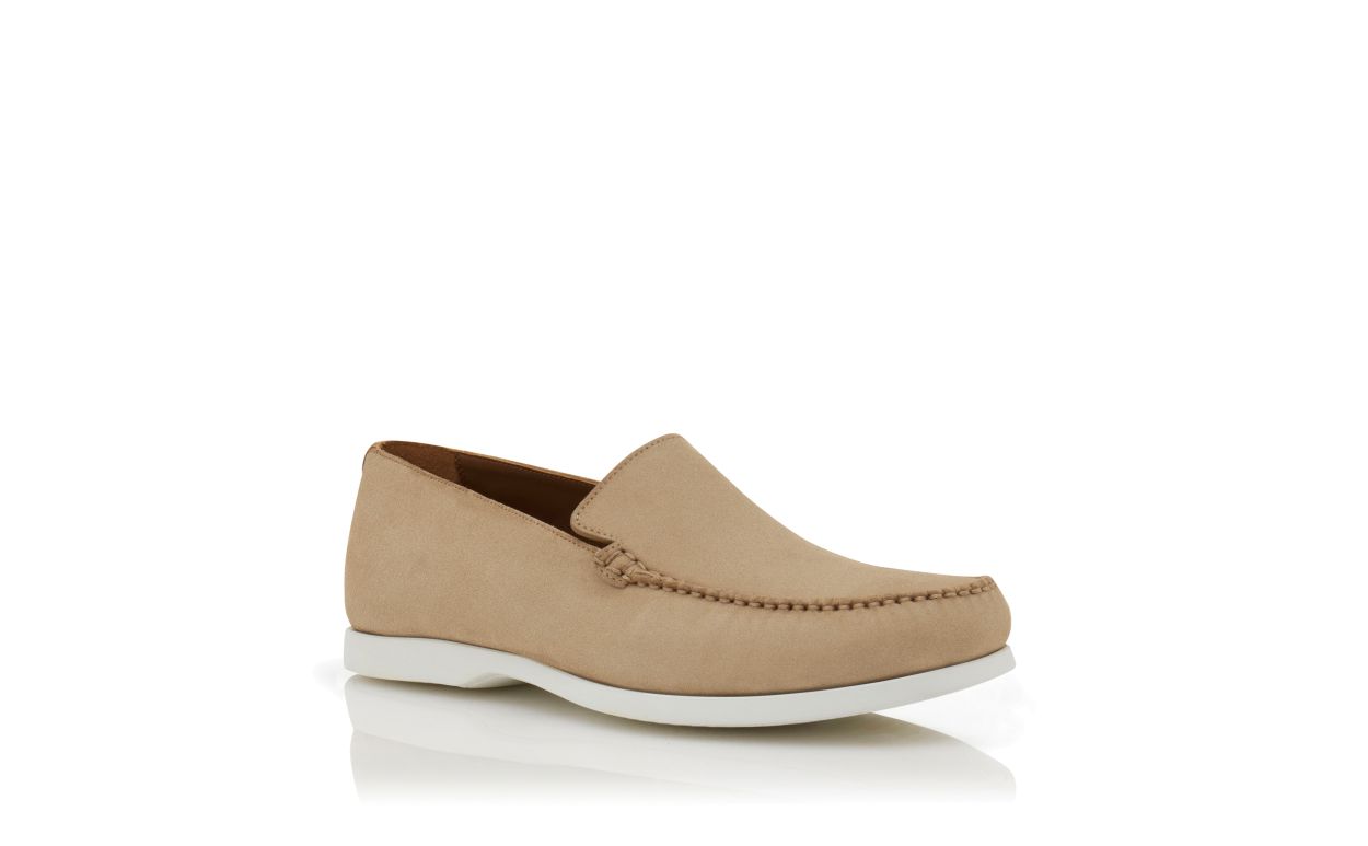 Chaussures de bateau en daim beige