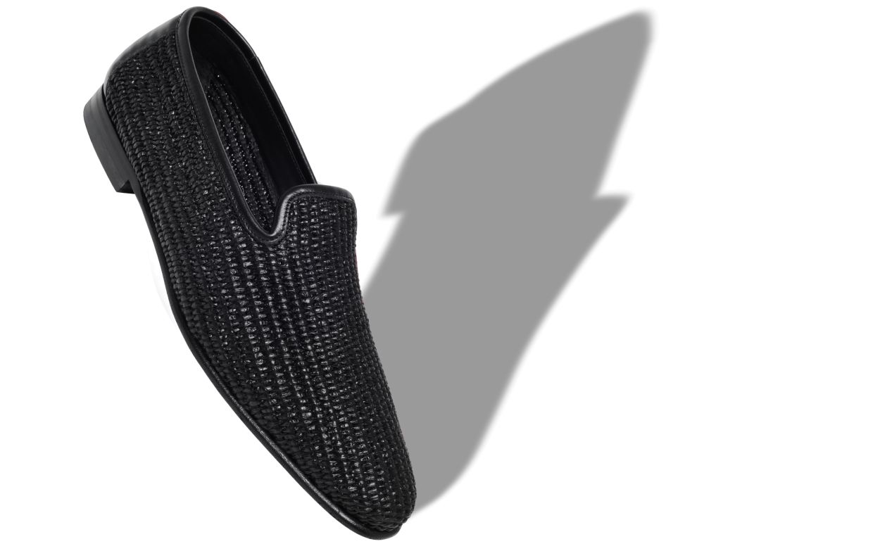 Mocassins en raphia noir