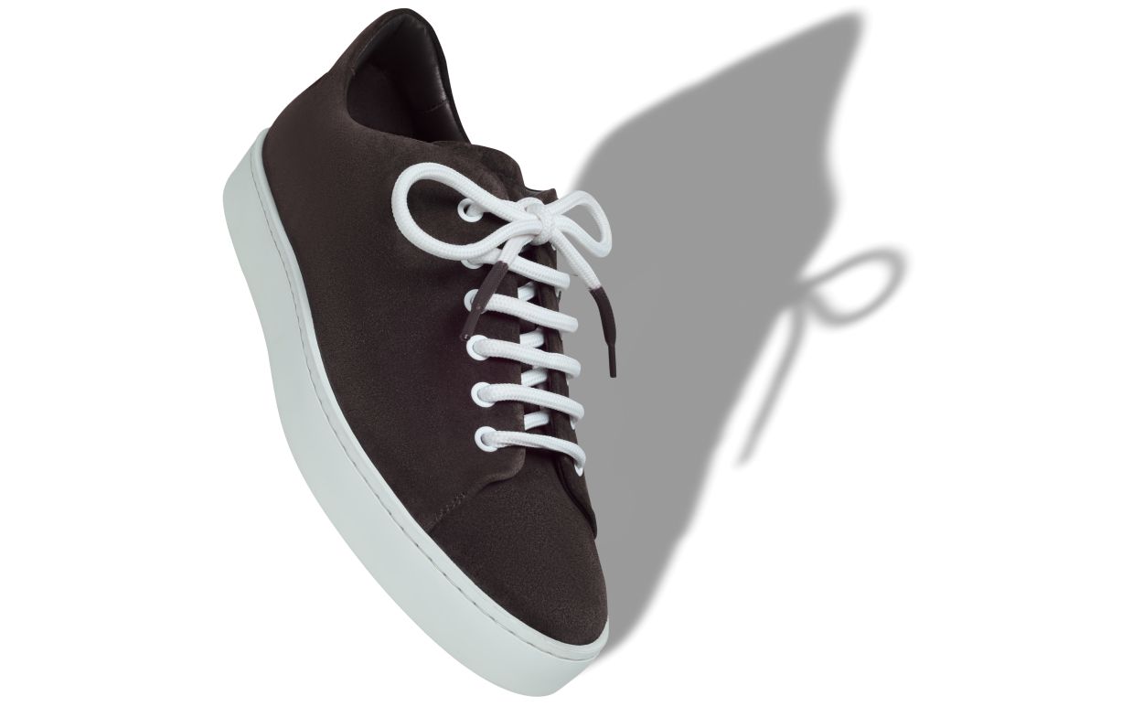 Chaussures bateau à lacets en daim brun foncé