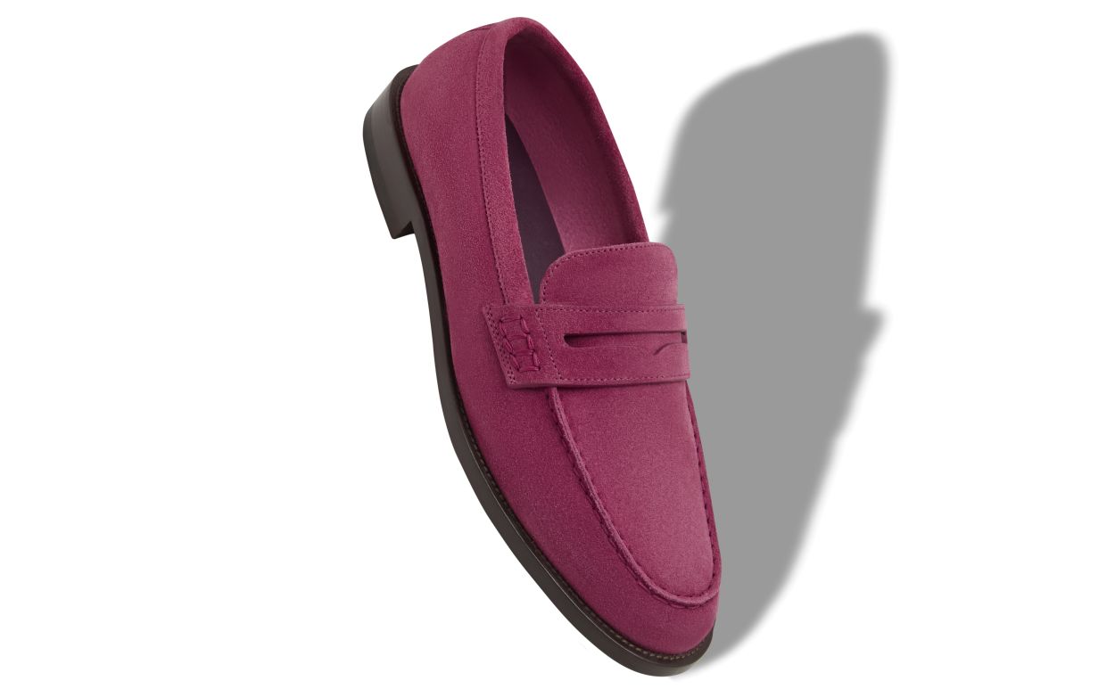 Mocassins en daim rose