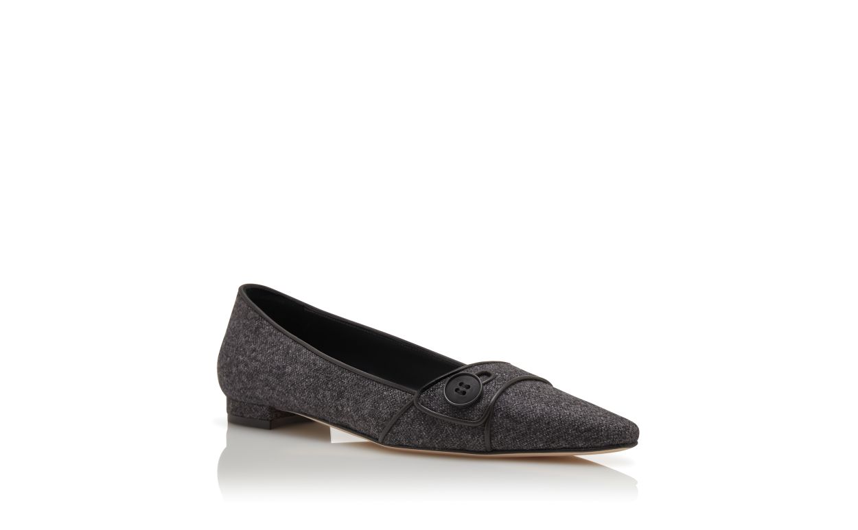 Chaussures plates en laine gris foncé