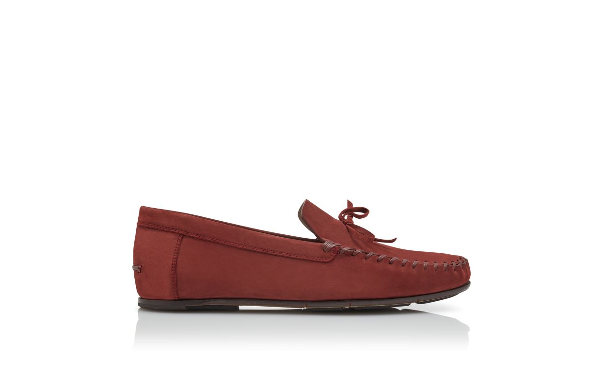 Chaussures de conduite en cuir nubuck brun