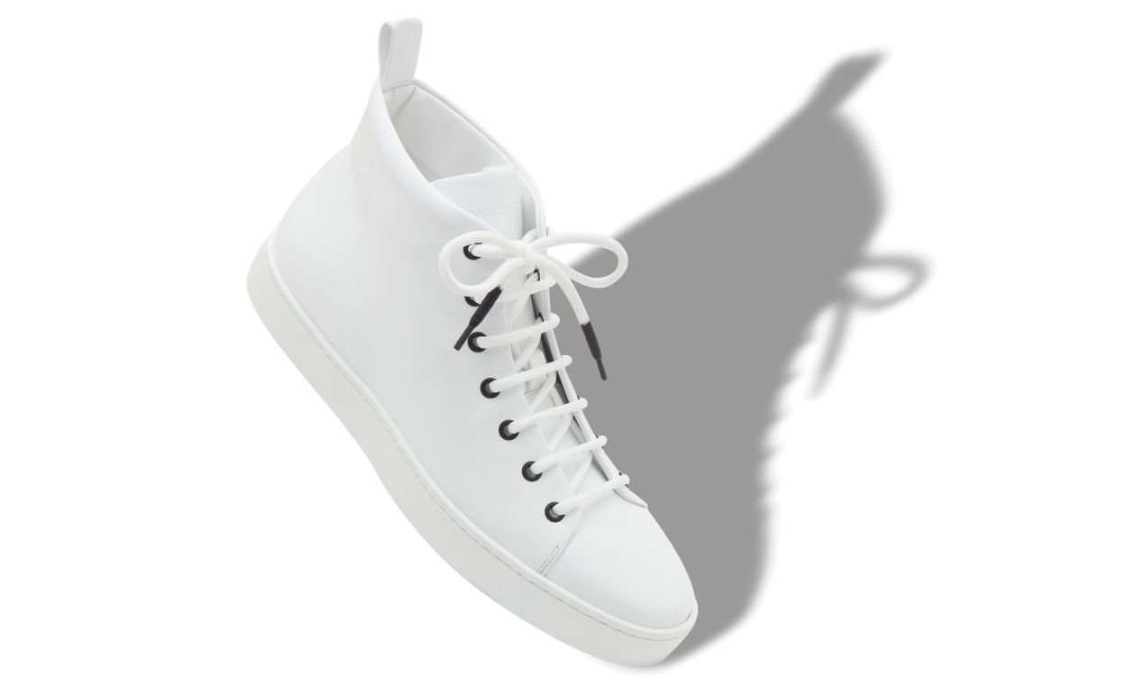 Chaussures de ville à lacets en cuir de veau blanc