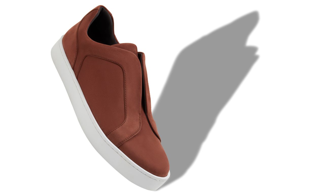 Chaussures bateau en cuir de veau brun