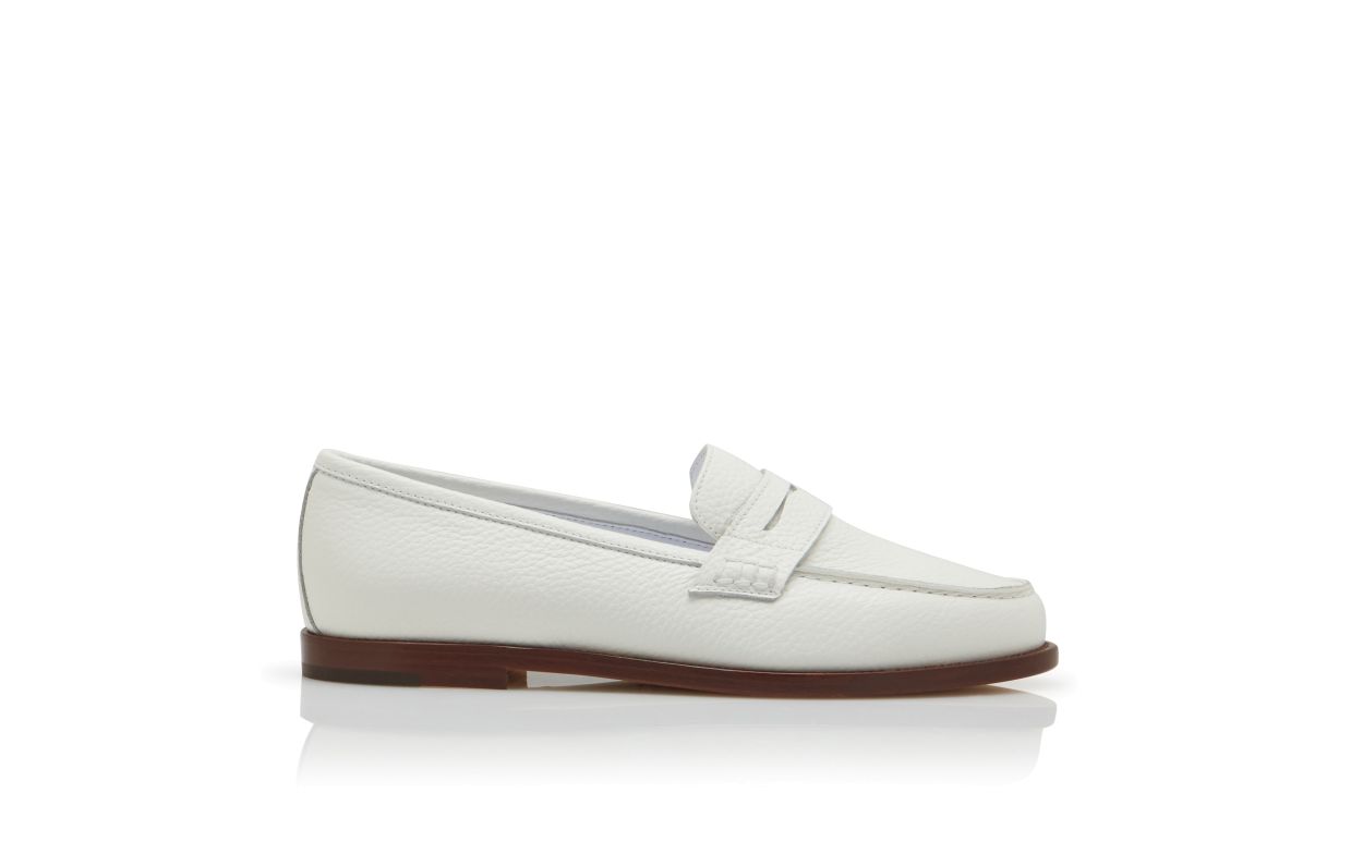 Mocassins penny en cuir de veau blanc