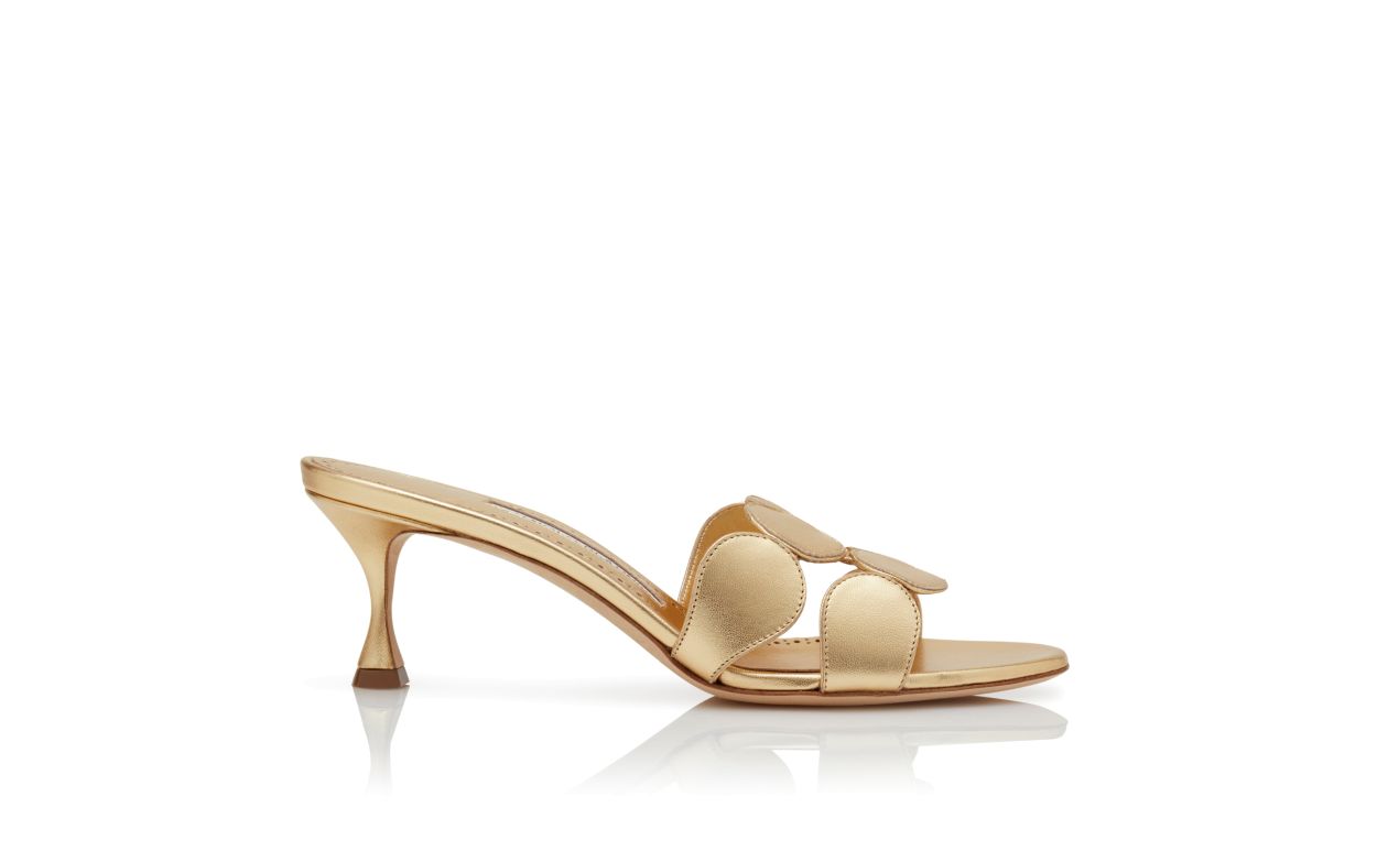 Mules en cuir de nappa doré