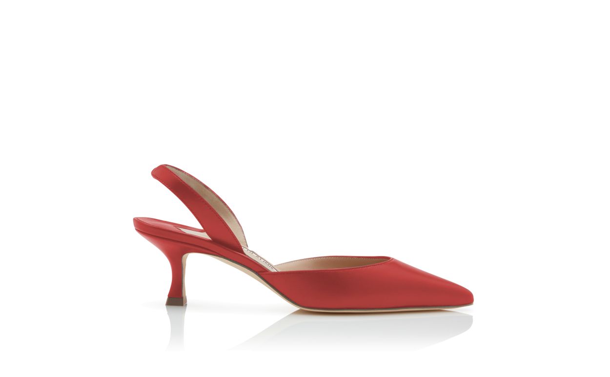 Pompes à talon aiguille en cuir nappa rouge