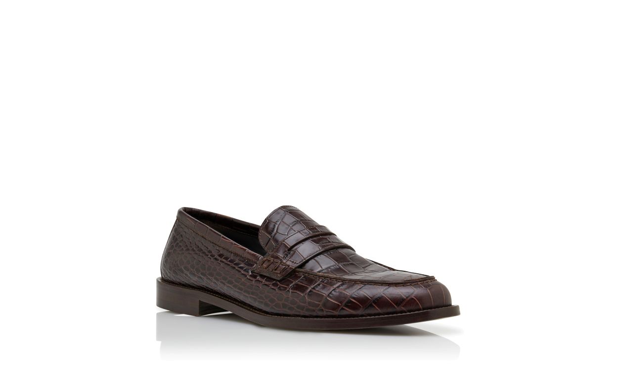 Mocassins en cuir de veau brun foncé