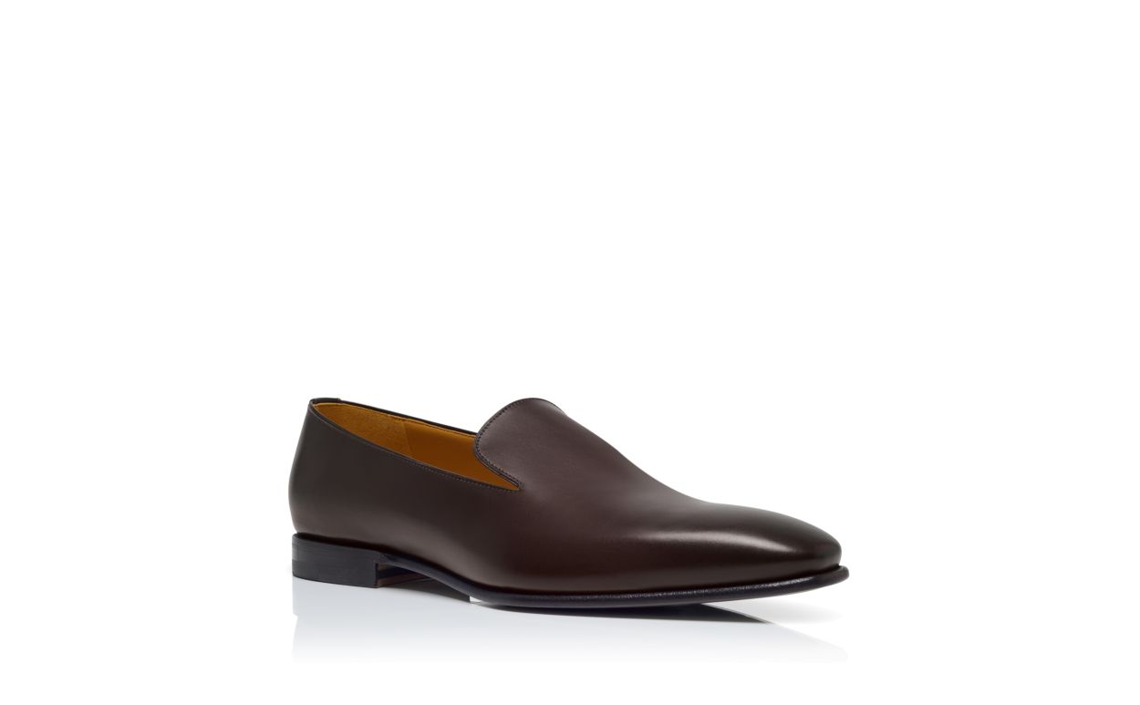Mocassins en cuir de veau brun foncé