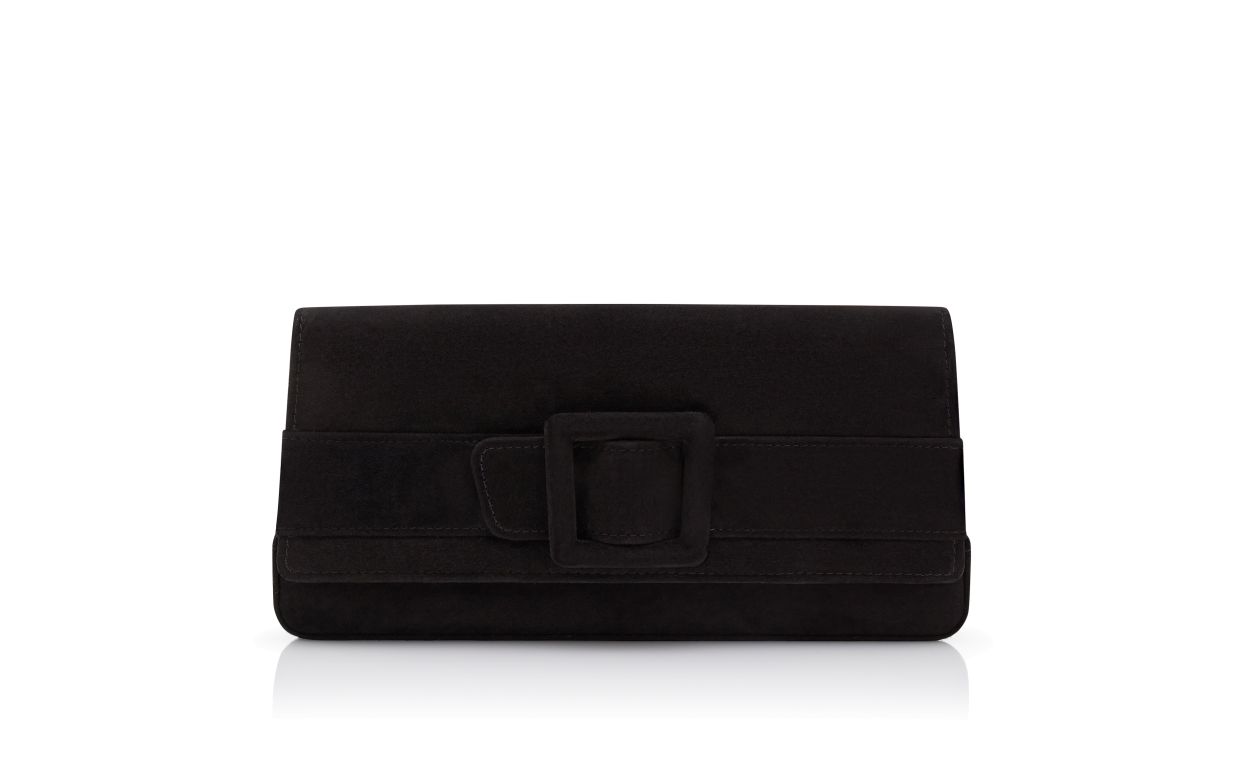 Porte-monnaie rectangulaire en daim noir